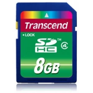 Transcend 8GB Secure Digital High Capacity Flash Card Class 4 TS8GSDHC4