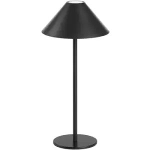 Forlight Sirina LED Table Lamp with Round Tapered Shade Black, Tinted, Warm-White 3000K, IP54
