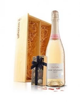 Virgin Wines Sparkling Rose and Truffles in a Luxury Wooden Giftbox, One Colour, Women