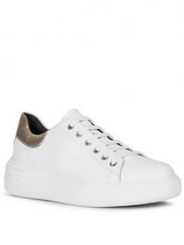 Geox D Ottaya A Leather Trainer - White
