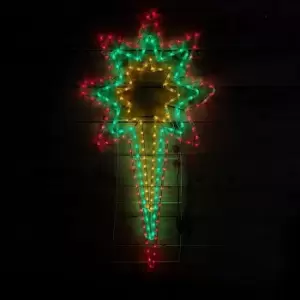 118 x 62cm LED North Star Rope Light Outdoor Christmas Silhouette in Multicoloured with Speed Controller