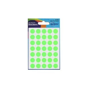 Avery 13mm Self Adhesive Dot Stickers Neon Green 245 Labels CardsPackage