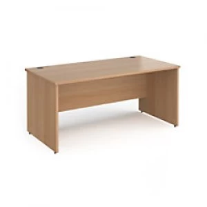 Dams International Rectangular Straight Desk with Beech Coloured MFC Top and Silver Frame Panel Legs Contract 25 1600 x 800 x 725mm