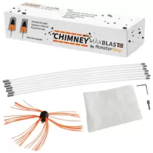 Chimney Sweeper Cleaning Kit Drill Powered Rotary Cleaner Brush - Orange