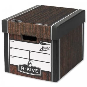 Fellowes R-Kive Premium Presto Tall Storage Box Woodgrain - 10 Pack