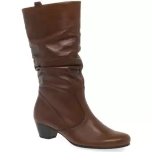 Gabor Rachel Leather Wide Fitting Boots womens High Boots in Brown,4.5,5.5,6,7
