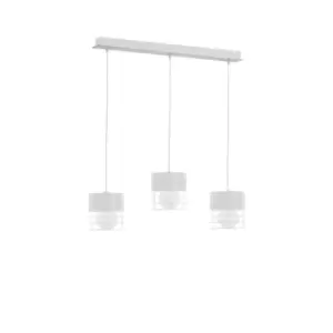 Casa Bar Pendant Ceiling Light White, Wood, 60cm, 3x E27