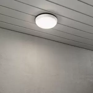 Cesena Outdoor Modern Round Flush Round Wall Lamp White 10W LED, IP54