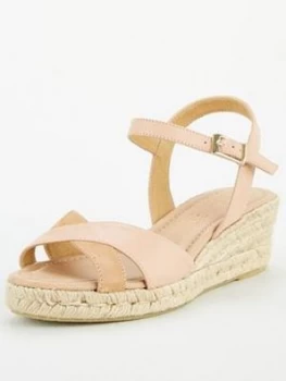 OFFICE Motivate Wedge Sandals - Nude Leather, Nude Leather, Size 7, Women