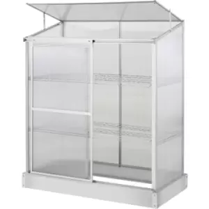 4x2ft 3-Tier Greenhouse Outdoor Plant Grow Aluminium Frame w/ Roof Door - Outsunny