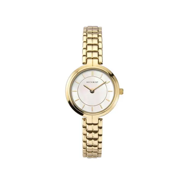 Accurist 8301 Gold Plated Mother Of Pearl Bracelet Watch - W72123