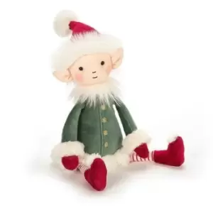Jellycat Christmas Leffy Elf - Small, Check