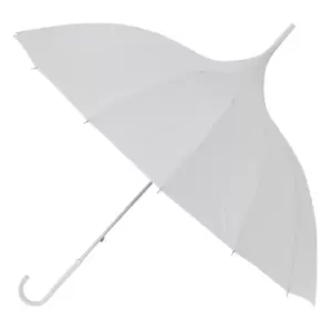 X-brella Leather Look Handle Pagoda Wedding Umbrella (One Size) (WHITE)