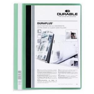 Durable Duraplus Folder A4 Extra Wide Green Pack of 25