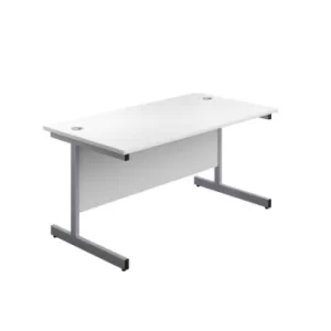 1800 X 1200 Single Upright Right Hand Radial Desk White-Silver