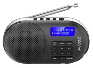 Groov-e Milan Rechargeable DAB/FM Radio with BT - Black