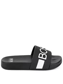 BOSS Boys Logo Slider - Black, Size 2.5 Older