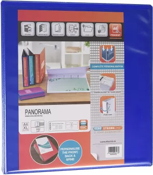 Elba Panorama A4 Presentation Lever Arch File Binder 70mm Blue Pack of 5