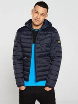 Barbour International Ouston Hooded Quilted Coat - Navy