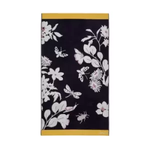 Joules Floral Beasts Hand Towel, Navy