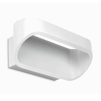 05-leds C4 - Oval LED wall light, matt white aluminum, 18 cm