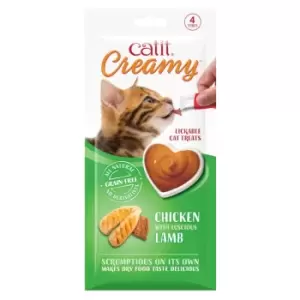 Catit Creamy Treats - 4x10g (x1 pack) / Chicken & Lamb