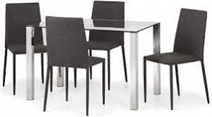 Julian Bowen Enzo Dining Table and 4 Chairs Grey