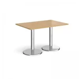 Pisa rectangular dining table with round chrome bases 1200mm x 800mm -