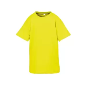 Spiro Chidlrens/Kids Impact Performance Aircool T-Shirt (3-4 Years) (Flo Yellow)