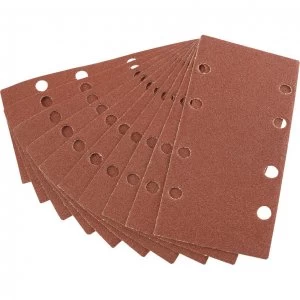 Draper Punched Hook and Loop Sanding Sheets 90mm x 187mm 80g Pack of 10
