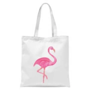 Pink Flamingo Tote Bag - White