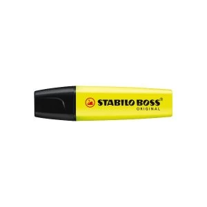 STABILO BOSS Original 2 5mm Chisel Tip Highlighter Yellow Pack of 10