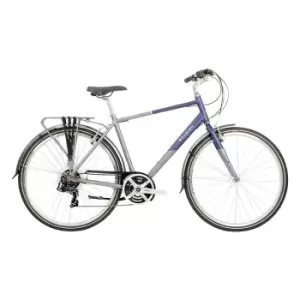 2021 Raleigh Pioneer Tour Crossbar Hybrid Bike in Blue and Grey