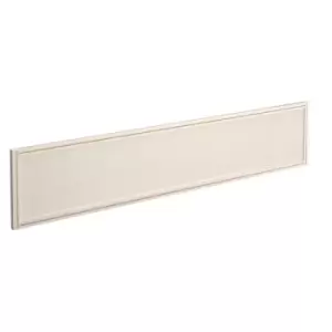 Straight glazed desktop screen 1800mm x 380mm - polar white with white aluminium frame