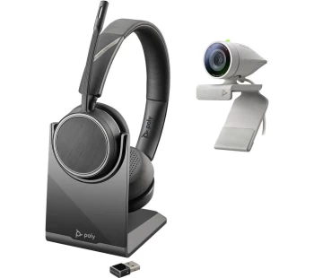 POLY Studio P5 Full HD Webcam & Voyager 4220 UC Wireless Headset Bundle