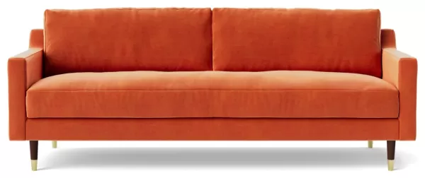 Swoon Rieti Velvet 3 Seater Sofa - Burnt Orange