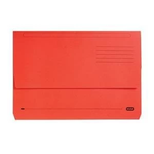 Elba Strongline Foolscap Document Wallet Half Flap Heavyweight Red Pack of 25