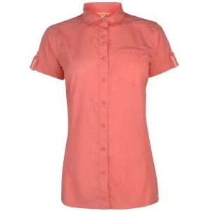 Millet Arpi Short Sleeve Shirt Ladies - Dark Coral