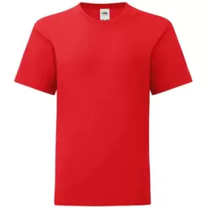 Fruit Of The Loom Childrens/Kids Iconic T-Shirt (12-13 Years) (Red)