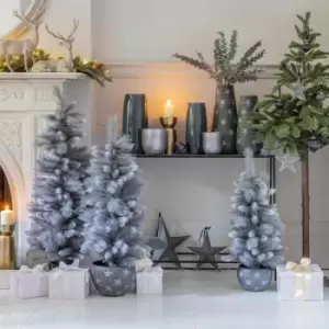 Gallery Interiors Christmas Flekke Potted Sparkly Pine / Grey / Medium