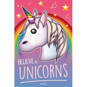 Emoji Believe In Unicorns Maxi Poster