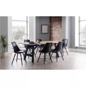 Julian Bowen Hockley Dining Set with 6 Black Chairs