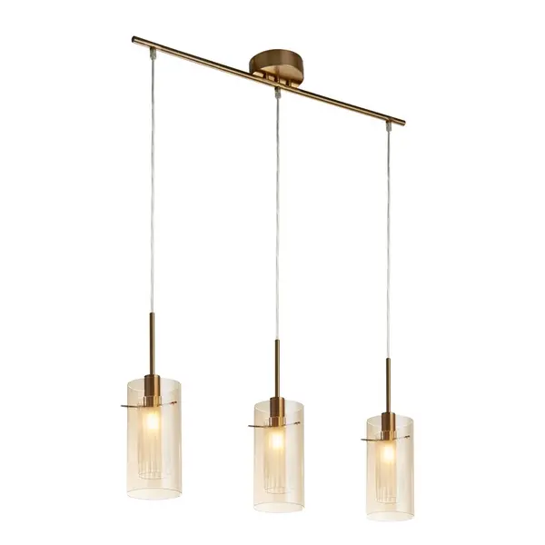 Searchlight Searchlight Duo III Champagne Glass 3 Light Bar Ceiling Pendant Light - Bronze