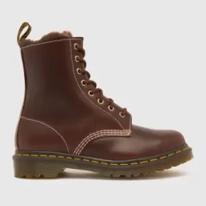 Dr Martens 1460 serena fur lined boots in brown