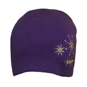 Trespass Childrens Girls Sparkle Knitted Beanie Hat (8/10 Years) (Wildberry)