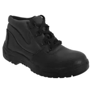 Grafters Mens Grain Leather Padded Ankle Safety Toe Cap & Steel Midsole Boots (46 EUR) (Black)
