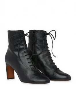 Whistles Dahlia Lace Up Boot - Black