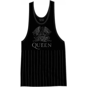 Queen Crest Vintage with Tassels Large Ladies Tee Vest - Black