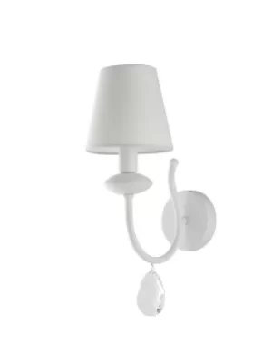 ARTHUR Wall Lamp with Shade White, Fabric Lampshade 15x40x24.5cm