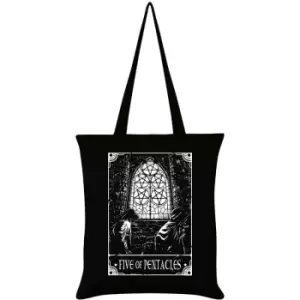 Deadly Tarot Five Of Pentacles Tote Bag (One Size) (Black) - Black